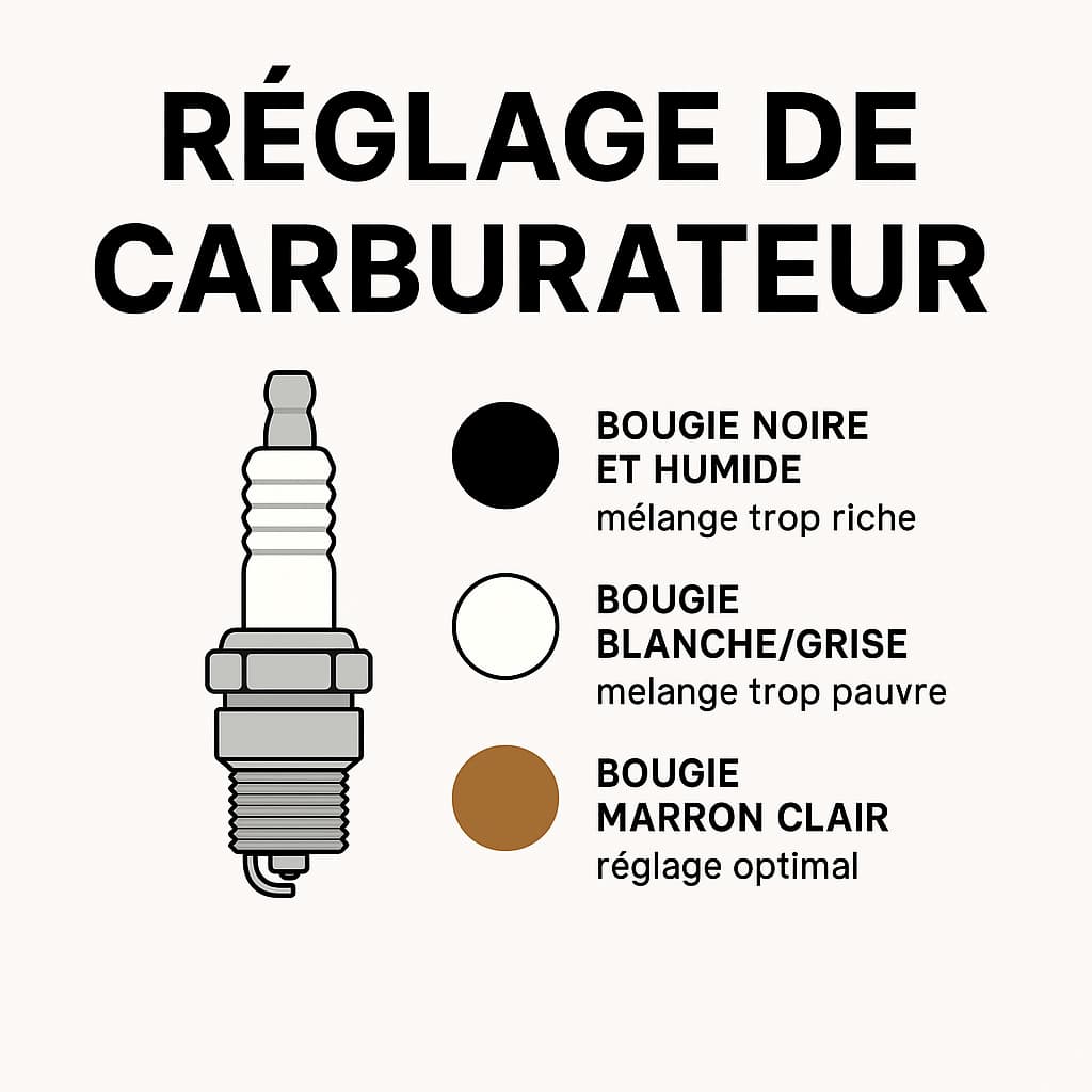 Illustration de l'article "Régler sa carburation moto avec la lecture de bougie : guide complet (gicleur, aiguille, vis)" sur Mini Motos